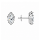 Seren Marquise Halo Lab-Grown Diamond Stud Earrings in 18K White Gold, alternate product view