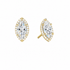 Seren Marquise Halo Lab-Grown Diamond Stud Earrings in 18K Yellow Gold, front view