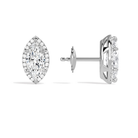 Seren Marquise Halo Diamond Stud Earrings in 14K White Gold second product view