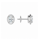 Seren Oval Halo Lab-Grown Diamond Stud Earrings in 18K White Gold, alternate product view
