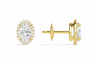 Seren Oval Halo Diamond Stud Earrings in 14K Yellow Gold second product view
