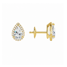 Seren Pear Halo Lab-Grown Diamond Stud Earrings in 14K Yellow Gold, alternate product view