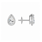 Seren Pear Halo Lab-Grown Diamond Stud Earrings in 18K White Gold, alternate product view