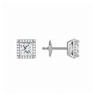 Seren Princess Halo Lab-Grown Diamond Stud Earrings in 18K White Gold, alternate product view
