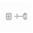 Seren Radiant Halo Lab-Grown Diamond Stud Earrings in Platinum, alternate product view