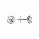 Seren Round Halo Lab-Grown Diamond Stud Earrings in Platinum, alternate product view