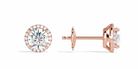 Seren Round Halo Diamond Stud Earrings in 14K Rose Gold second product view