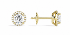 Seren Round Halo Diamond Stud Earrings in 18K Yellow Gold second product view