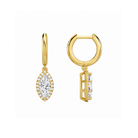 Allegra Marquise Halo Drop Huggie Hoop Lab-Grown Diamond Earrings in 18K Yellow Gold, alternate product view