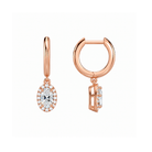 Allegra Oval Halo Drop Huggie Hoop Lab-Grown Diamond Earrings in 14K Rose Gold, alternate product view