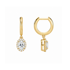 Allegra Oval Halo Drop Huggie Hoop Lab-Grown Diamond Earrings in 18K Yellow Gold, alternate product view