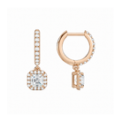Bellamy Asscher Luxe Drop Huggie Hoop Lab-Grown Diamond Earrings in 14K Rose Gold, alternate product view