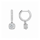 Bellamy Cushion Luxe Drop Huggie Hoop Lab-Grown Diamond Earrings in 14K White Gold, alternate product view
