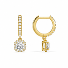 Bellamy Cushion Luxe Drop Huggie Hoop Diamond Earrings in 18K Yellow Gold second product view