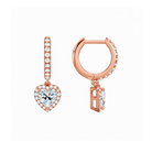 Bellamy Heart Luxe Drop Huggie Hoop Lab-Grown Diamond Earrings in 14K Rose Gold, alternate product view