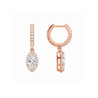 Bellamy Marquise Luxe Drop Huggie Hoop Lab-Grown Diamond Earrings in 14K Rose Gold, alternate product view