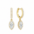Bellamy Marquise Luxe Drop Huggie Hoop Lab-Grown Diamond Earrings in 14K Yellow Gold, front view
