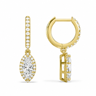 Bellamy Marquise Luxe Drop Huggie Hoop Diamond Earrings in 14K Yellow Gold second product view