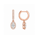 Bellamy Oval Luxe Drop Huggie Hoop Lab-Grown Diamond Earrings in 14K Rose Gold, alternate product view