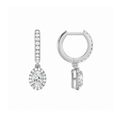 Bellamy Oval Luxe Drop Huggie Hoop Lab-Grown Diamond Earrings in Platinum, alternate product view