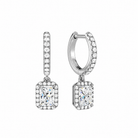 Bellamy Radiant Luxe Drop Huggie Hoop Lab-Grown Diamond Earrings in Platinum, front view