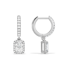 Bellamy Radiant Luxe Drop Huggie Hoop Diamond Earrings in Platinum second product view