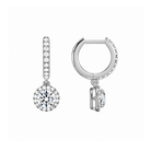 Bellamy Round Luxe Drop Huggie Hoop Lab-Grown Diamond Earrings in Platinum, alternate product view