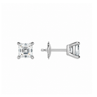 Eira Asscher Solitaire 4-Prong Lab-Grown Diamond Stud Earrings in Platinum, alternate product view