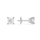 Eira Asscher Solitaire 4-Prong Diamond Stud Earrings in 18K White Gold second product view