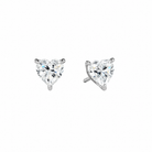 Eira Heart Solitaire 4-Prong Lab-Grown Diamond Stud Earrings in 14K White Gold, front view