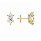 Eira Marquise Solitaire 4-Prong Lab-Grown Diamond Stud Earrings in 14K Yellow Gold, alternate product view