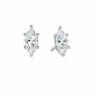 Eira Marquise Solitaire 4-Prong Lab-Grown Diamond Stud Earrings in Platinum, front view