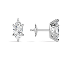Eira Marquise Solitaire 4-Prong Diamond Stud Earrings in 14K White Gold second product view
