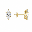 Eira Marquise Solitaire 4-Prong Diamond Stud Earrings in 14K Yellow Gold second product view