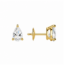 Eira Pear Solitaire 4-Prong Lab-Grown Diamond Stud Earrings in 14K Yellow Gold, alternate product view