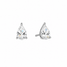 Eira Pear Solitaire 4-Prong Lab-Grown Diamond Stud Earrings in Platinum, front view