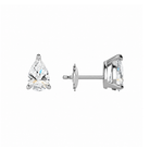 Eira Pear Solitaire 4-Prong Lab-Grown Diamond Stud Earrings in Platinum, alternate product view