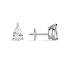 Eira Pear Solitaire 4-Prong Diamond Stud Earrings in Platinum second product view