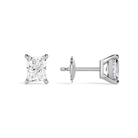 Eira Radiant Solitaire 4-Prong Diamond Stud Earrings in 14K White Gold second product view