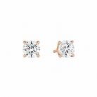Eira Round Solitaire 4-Prong Lab-Grown Diamond Stud Earrings in 14K Rose Gold, front view