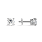 Eira Round Solitaire 4-Prong Diamond Stud Earrings in Platinum second product view