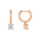 Cerelia Asscher Solitaire Drop Huggie Hoop Lab-Grown Diamond Earrings in 14K Rose Gold, alternate product view