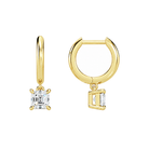 Cerelia Asscher Solitaire Drop Huggie Hoop Lab-Grown Diamond Earrings in 14K Yellow Gold, alternate product view