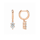 Cerelia Marquise Solitaire Drop Huggie Hoop Lab-Grown Diamond Earrings in 14K Rose Gold, alternate product view