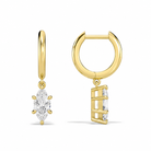 Cerelia Marquise Solitaire Drop Huggie Hoop Diamond Earrings in 18K Yellow Gold second product view