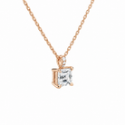 Maeva Asscher Accented Bail Lab-Grown Diamond Pendant Necklace in 14K Rose Gold, alternate product view
