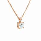 Maeva Cushion Accented Bail Lab-Grown Diamond Pendant Necklace in 14K Rose Gold, alternate product view