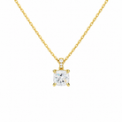 Maeva Cushion Accented Bail Lab-Grown Diamond Pendant Necklace in 18K Yellow Gold, front view