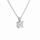 Maeva Cushion Accented Bail Lab-Grown Diamond Pendant Necklace in Platinum, alternate product view