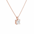 Maeva Cushion Accented Bail Diamond Pendant Necklace in 14K Rose Gold second product view